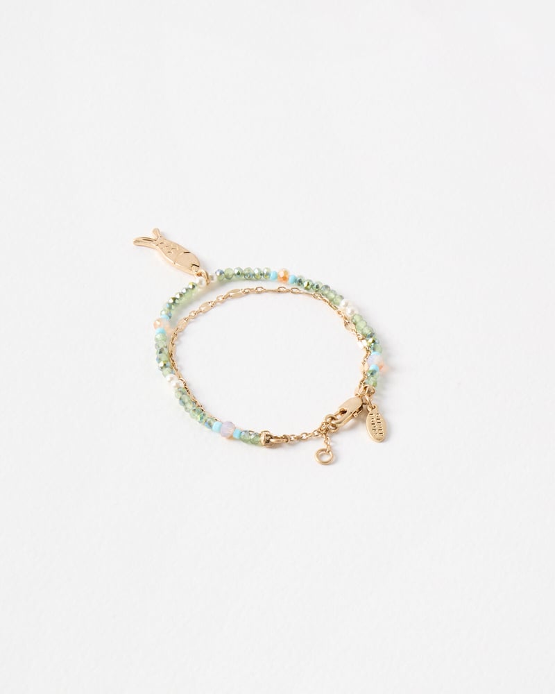 Doris Fish Charm Layered Beaded Bracelet