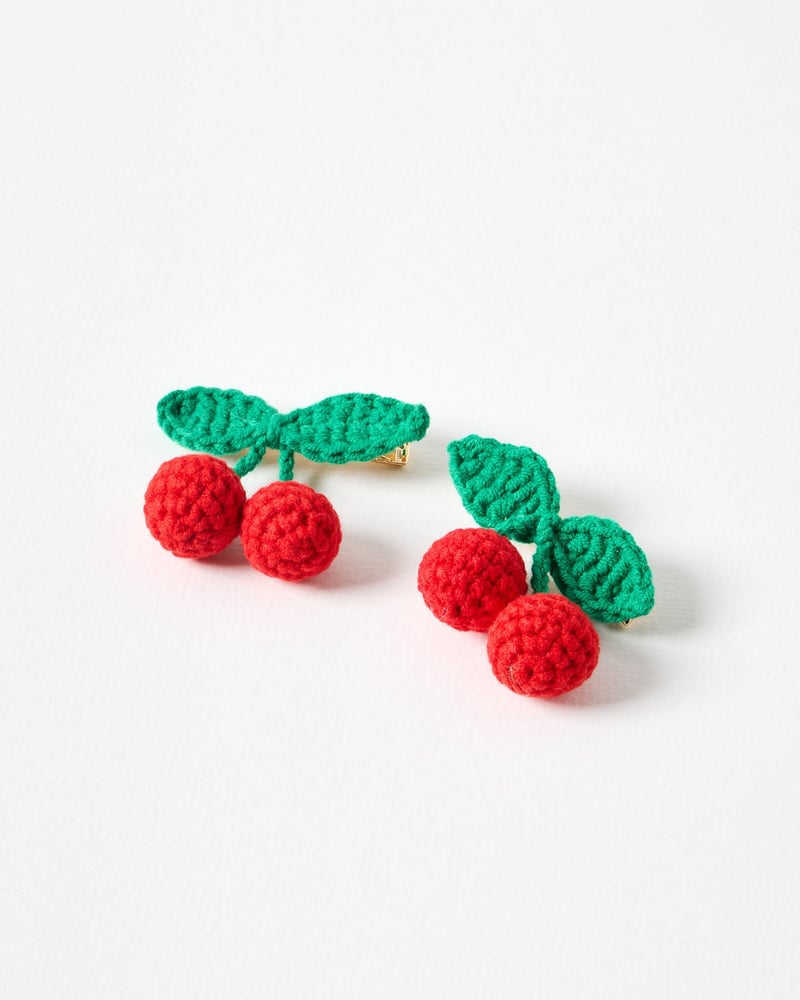 Tula Crochet Cherry Hair Clips Set of Two