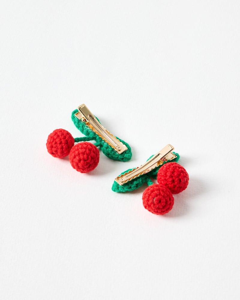 Tula Crochet Cherry Hair Clips Set of Two