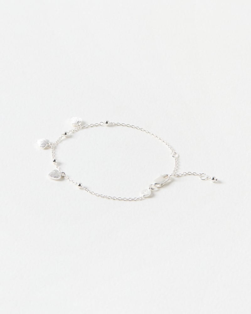 Hestia Silver Plated Heart Charm Bracelet