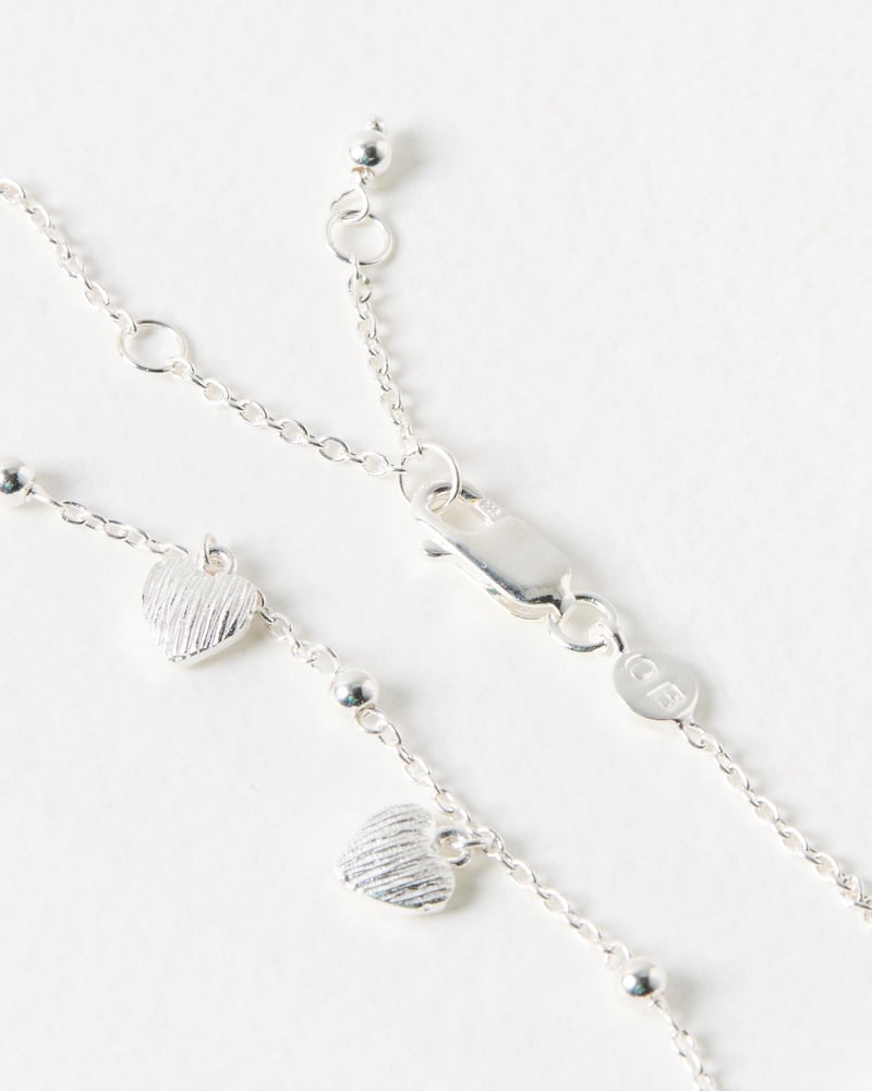 Hestia Silver Plated Heart Charm Bracelet