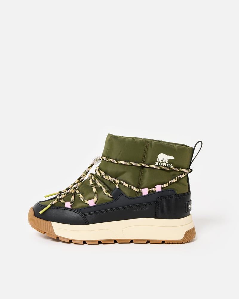 Sorel Whitney III Slip On Green Waterproof Boots