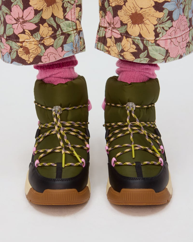Sorel Whitney III Slip On Green Waterproof Boots