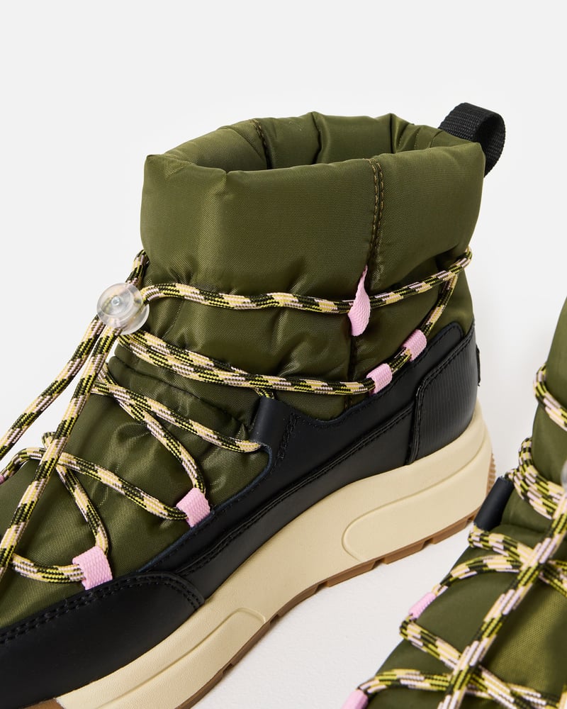 Sorel Whitney III Slip On Green Waterproof Boots