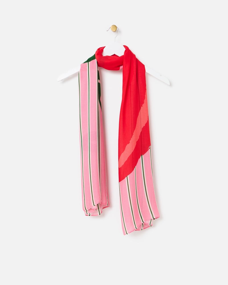 Pink & Green Striped Oh La La Lightweight Scarf