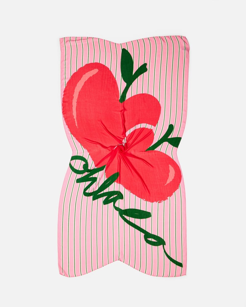 Pink & Green Striped Oh La La Lightweight Scarf