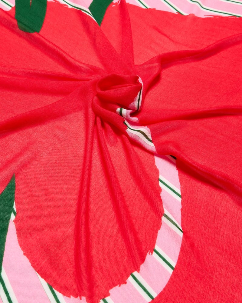 Pink & Green Striped Oh La La Lightweight Scarf