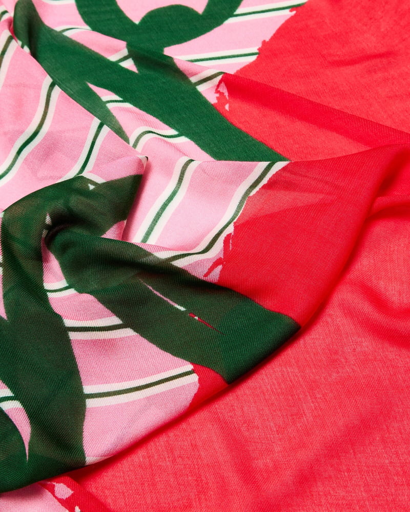 Pink & Green Striped Oh La La Lightweight Scarf