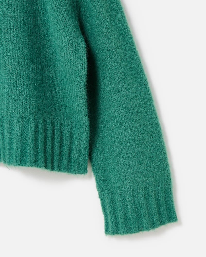 Green Frill Collar Knitted Jumper