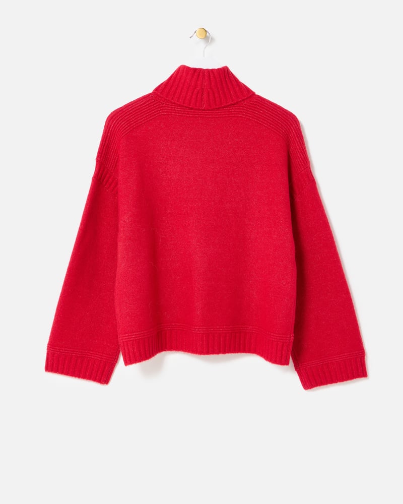 Red Roll Neck Knitted Jumper