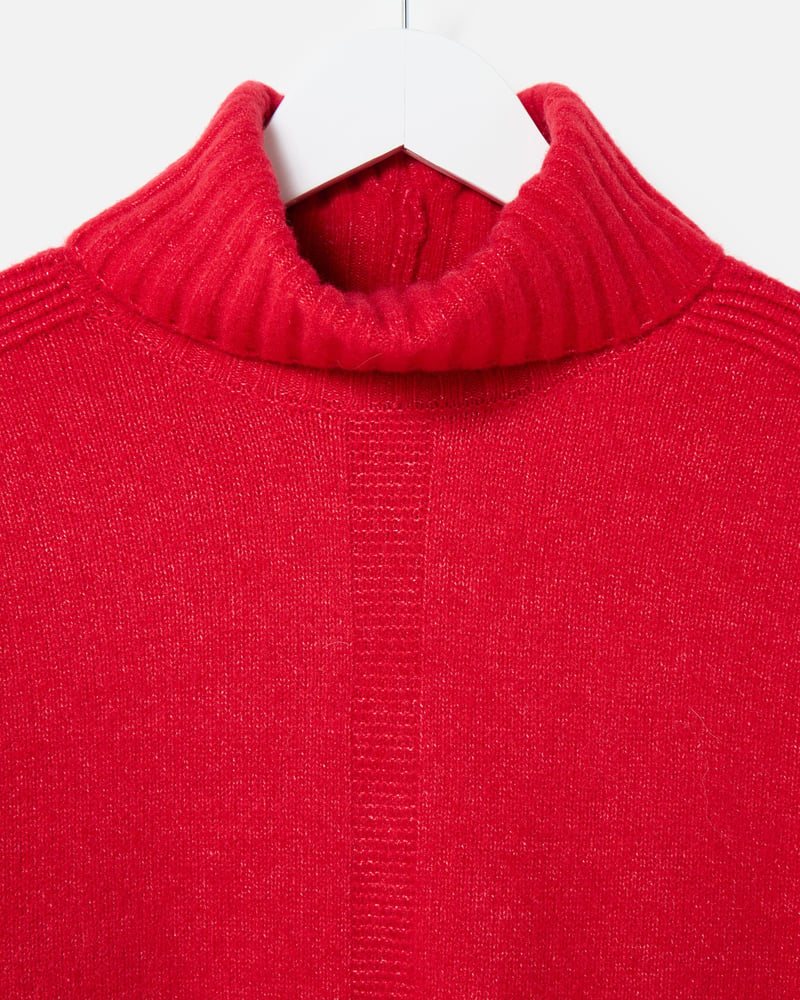 Red Roll Neck Knitted Jumper