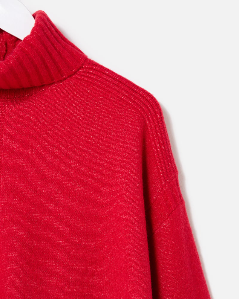 Red Roll Neck Knitted Jumper