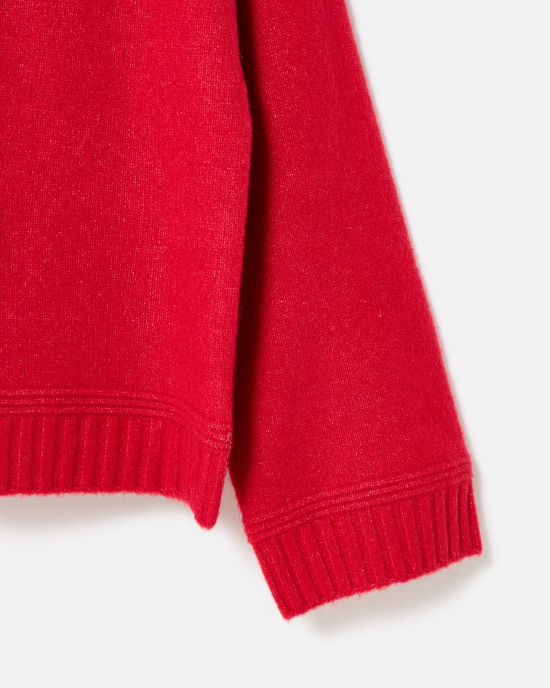 Red Roll Neck Knitted Jumper