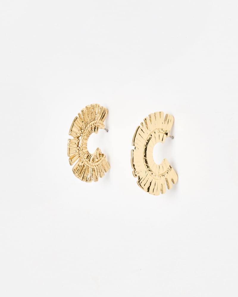 Honoria Sunburst Statement Hoop Earrings