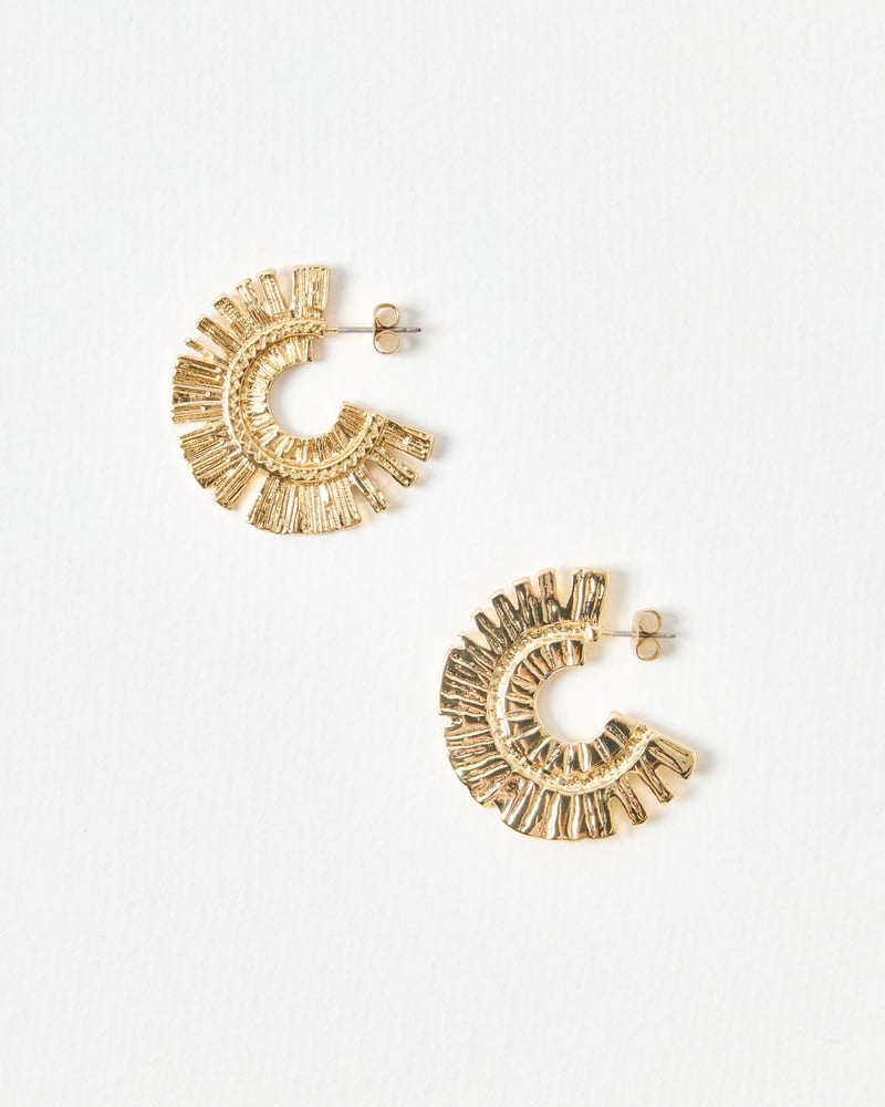 Honoria Sunburst Statement Hoop Earrings