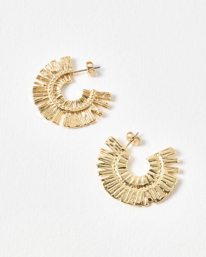 Honoria Sunburst Statement Hoop Earrings