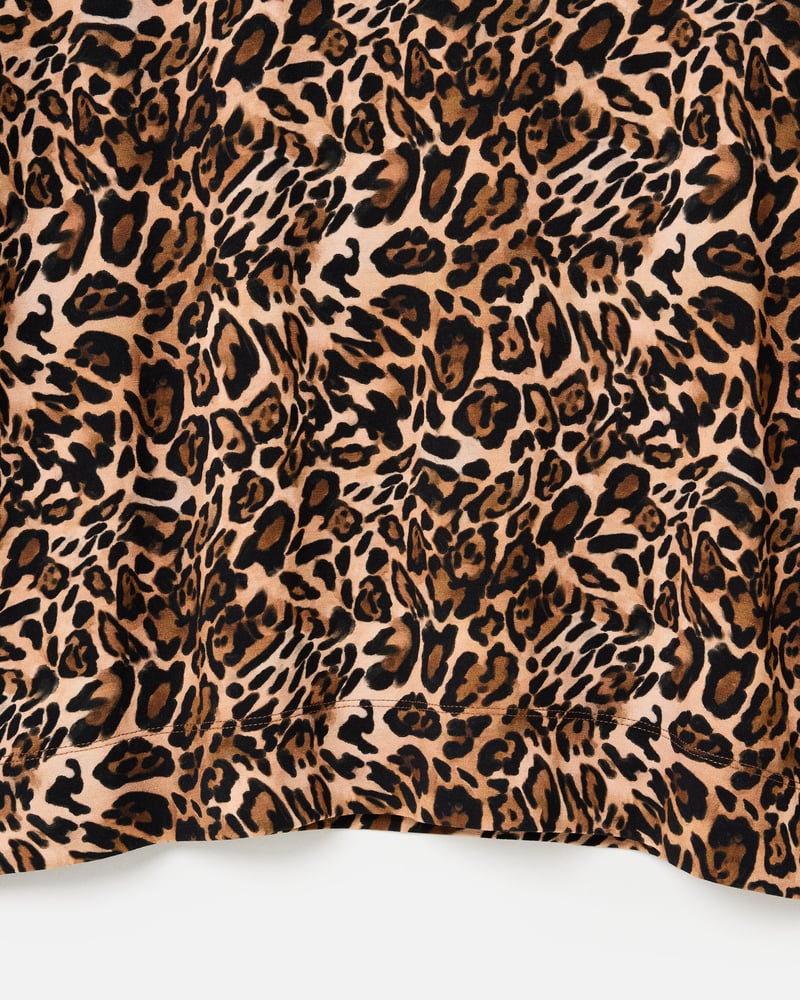 Brown Leopard Print Roll Neck Long Sleeve Top
