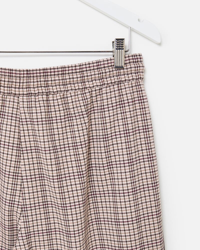 Brown Checked Wide Leg Jogger Trousers