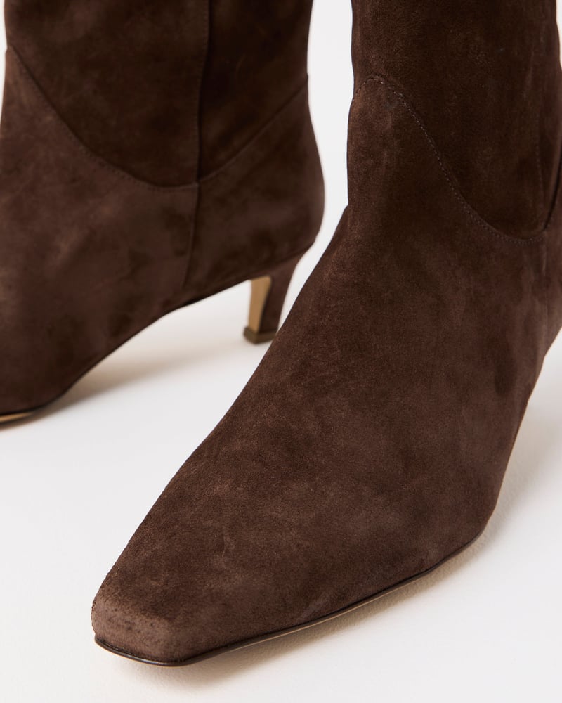 Bibi Lou Chocolate Brown Suede Heeled Boots