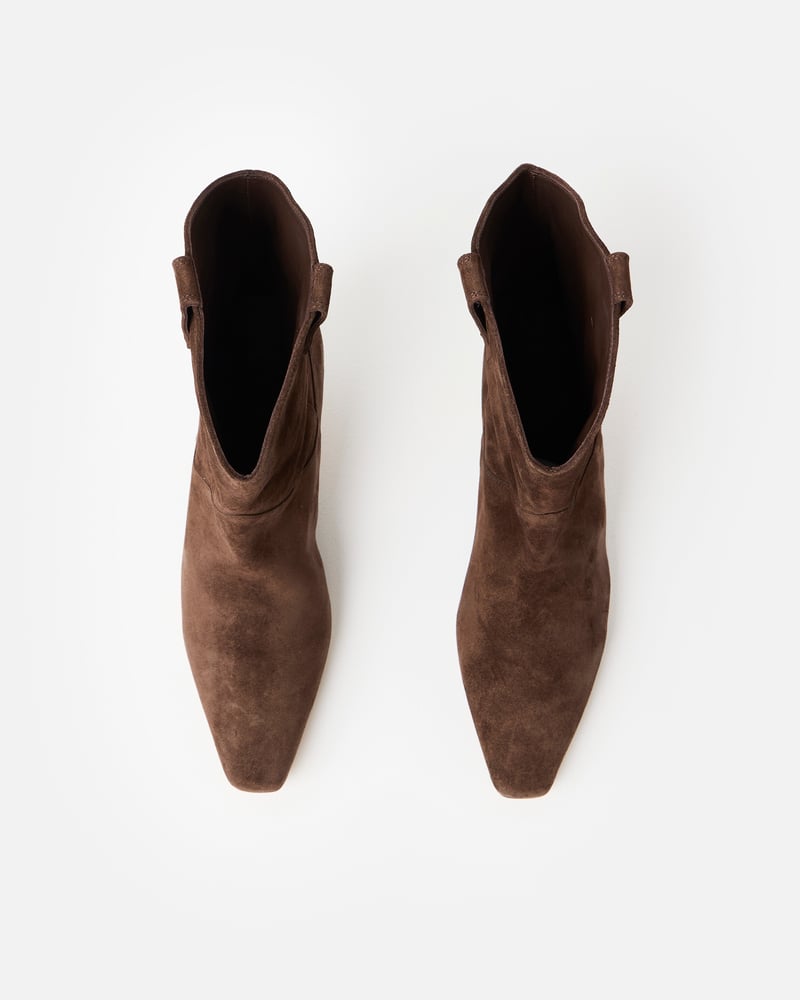 Bibi Lou Chocolate Brown Suede Heeled Boots