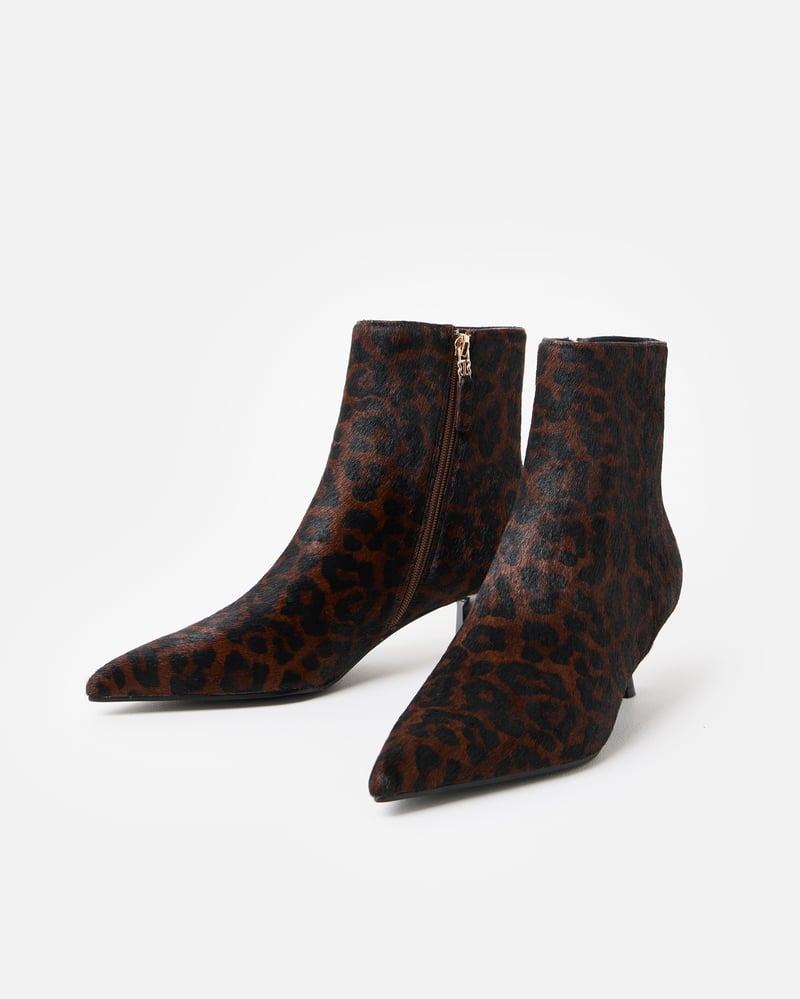 Bibi Lou Brown Leopard Print Heeled Boots