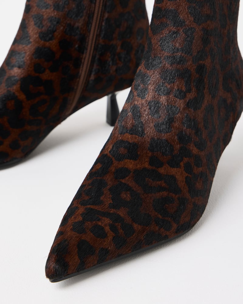Bibi Lou Brown Leopard Print Heeled Boots
