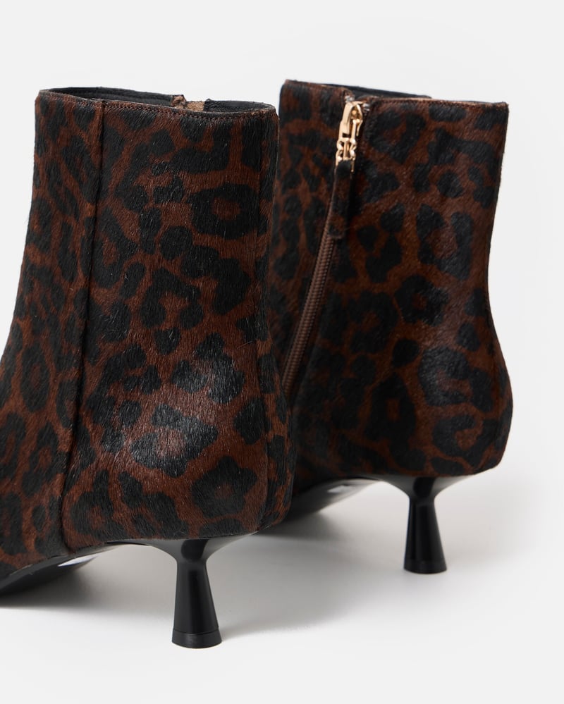 Bibi Lou Brown Leopard Print Heeled Boots