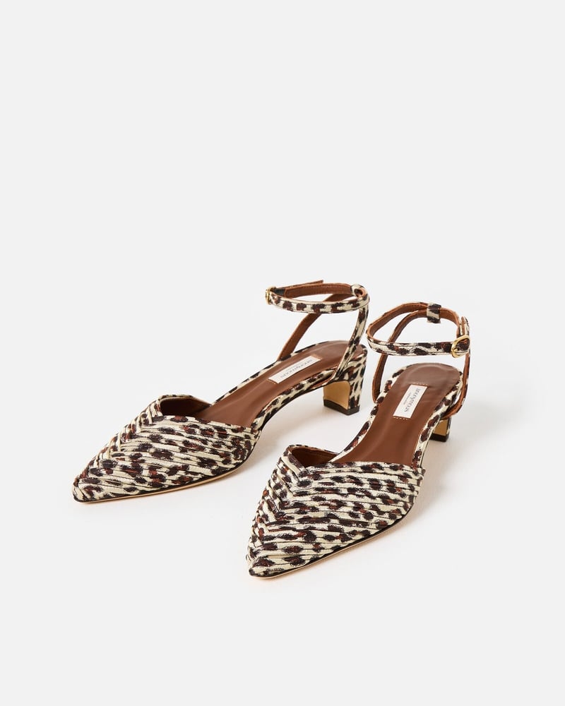 Anonymous Copenhagen Givia 40 Satin Leopard Print Heels