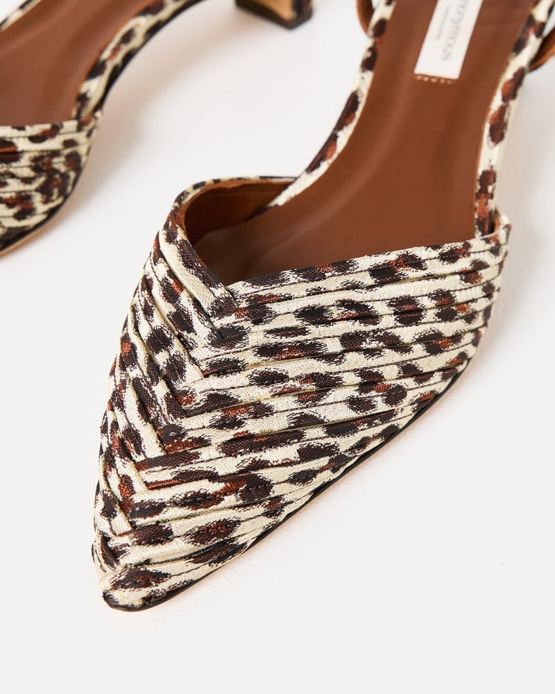 Anonymous Copenhagen Givia 40 Satin Leopard Print Heels