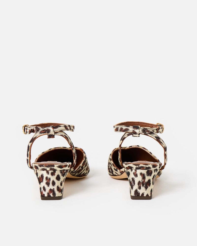 Anonymous Copenhagen Givia 40 Satin Leopard Print Heels
