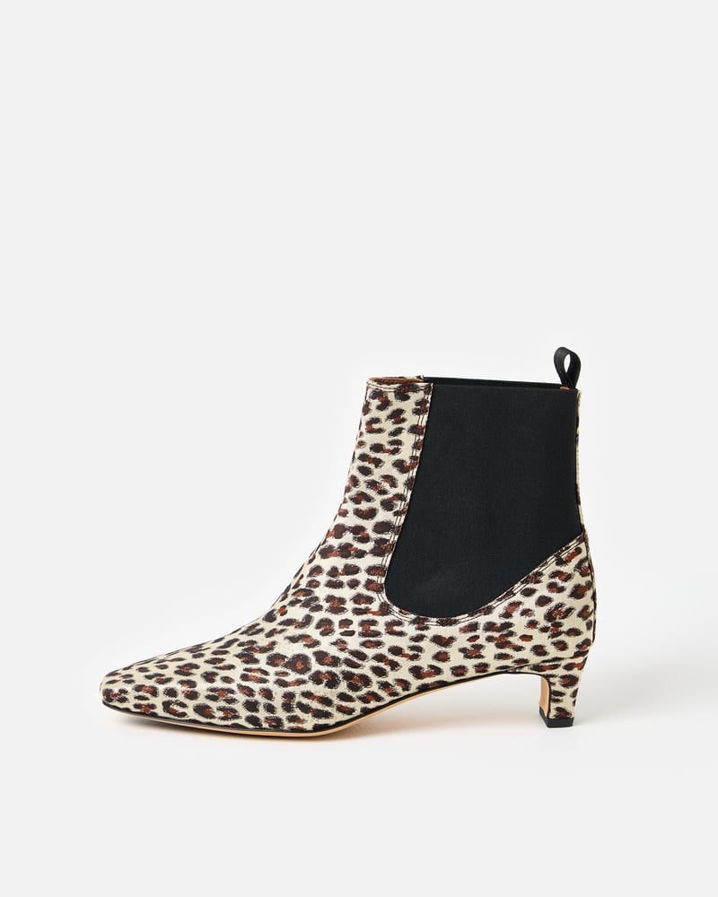 Anonymous Copenhagen Gaby 40 Satin Leopard Print Ankle Boots