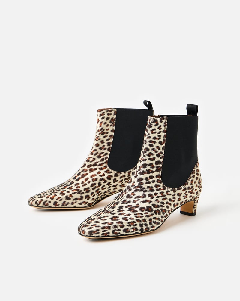 Anonymous Copenhagen Gaby 40 Satin Leopard Print Ankle Boots