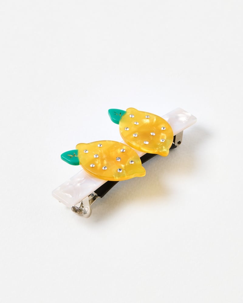 Sorren Lemon Embellished Barette Hair Clip