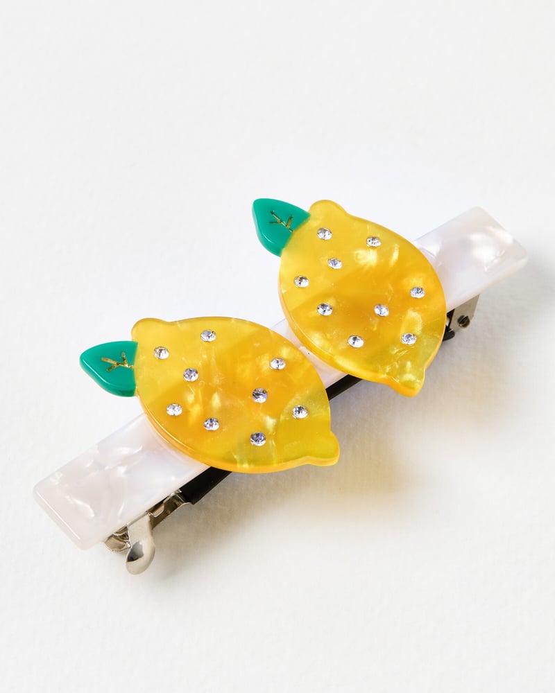 Sorren Lemon Embellished Barette Hair Clip