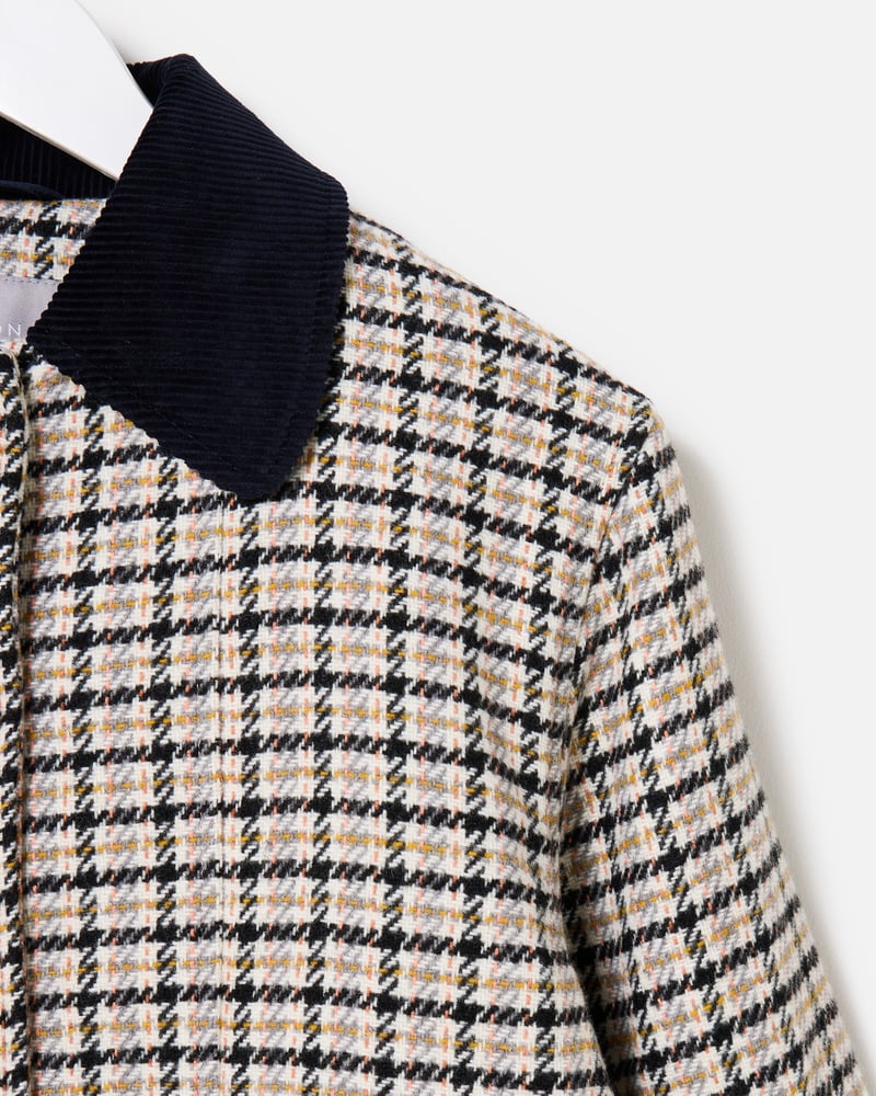 Cream & Black Checked Wool Blend Jacket