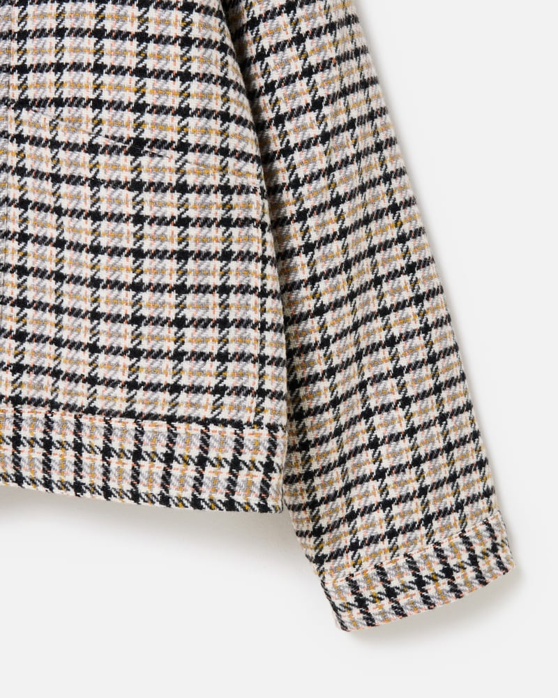Cream & Black Checked Wool Blend Jacket