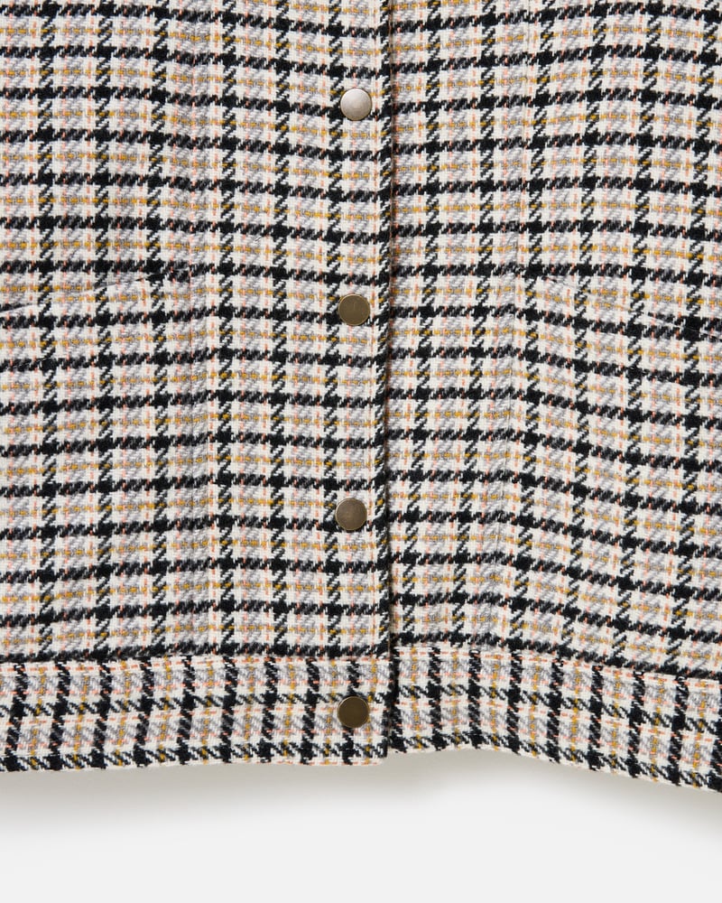 Cream & Black Checked Wool Blend Jacket