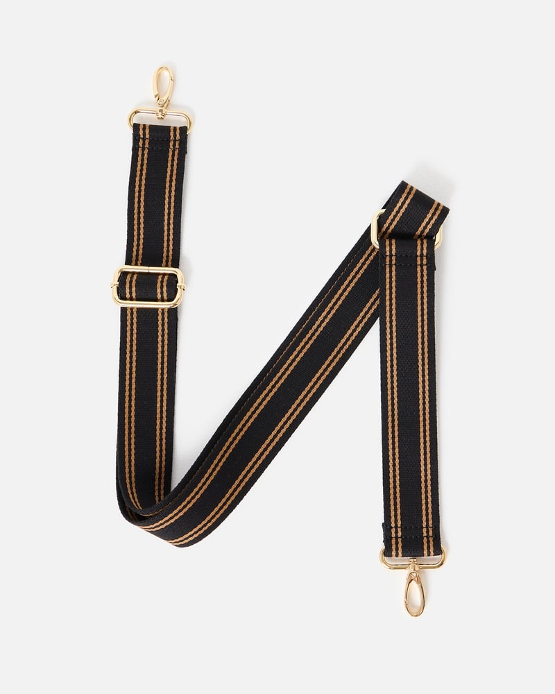 Black & Brown Striped Crossbody Bag Strap