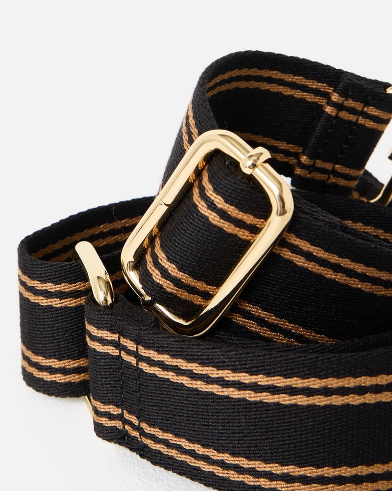 Black & Brown Striped Crossbody Bag Strap