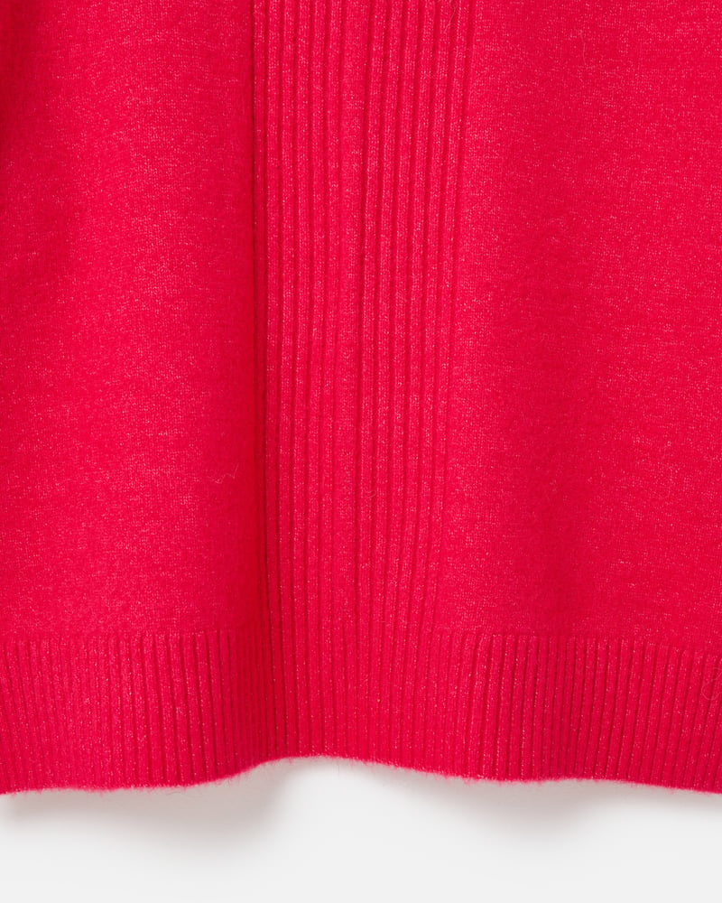 Hot Pink Roll Neck Knitted Jumper