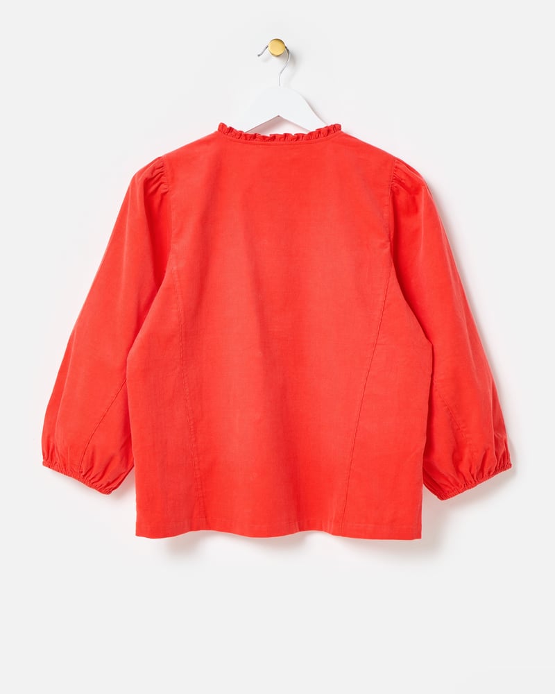 Pink Corduroy Frill Collar Shirt