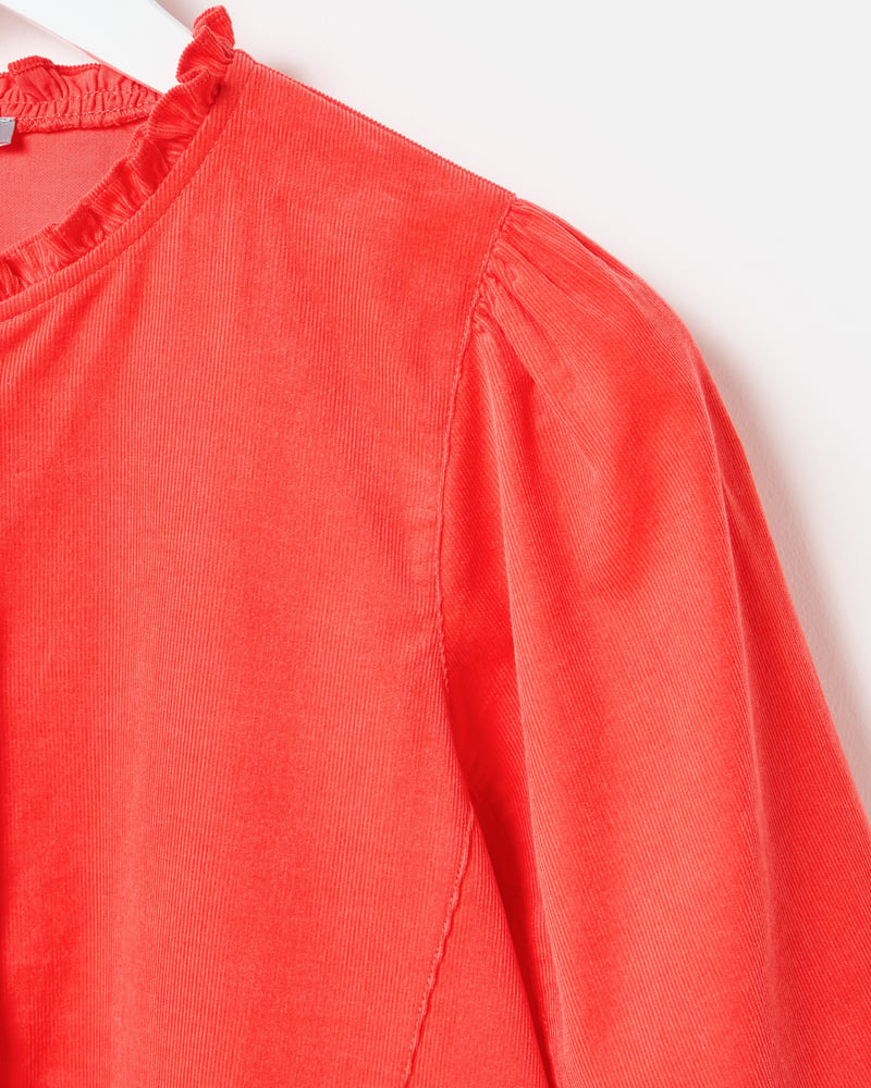 Pink Corduroy Frill Collar Shirt