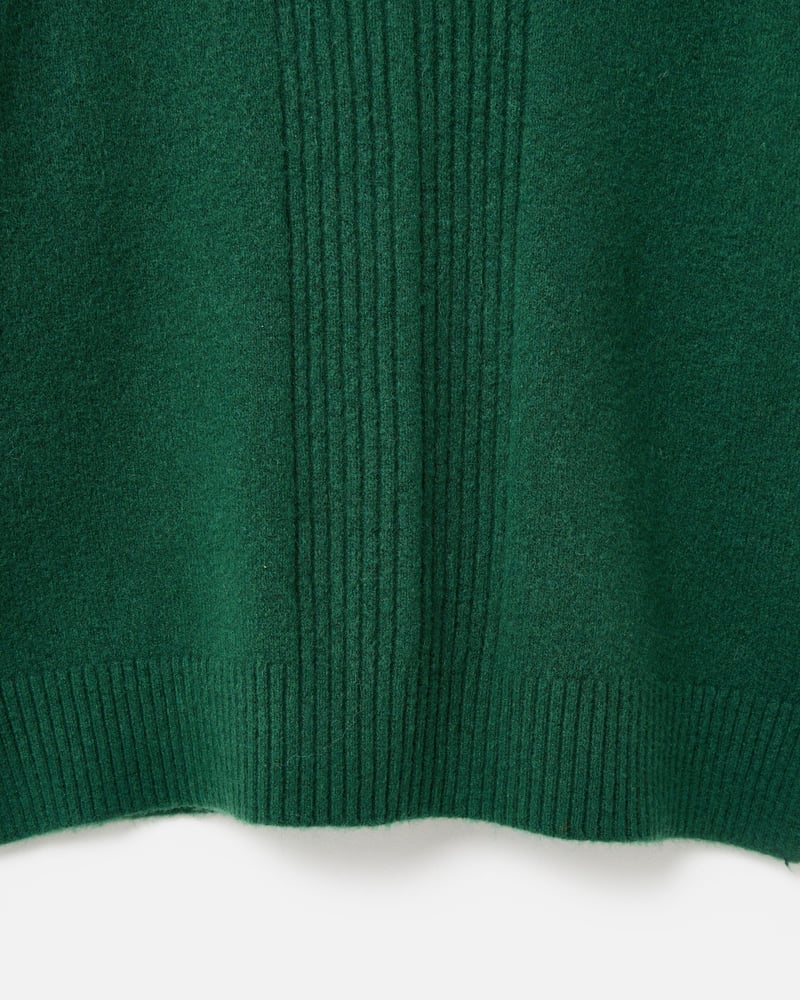 Dark Green Roll Neck Knitted Jumper