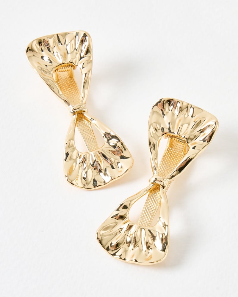 Carla Gold Tone Metal Bow Hair Clips Set of Two