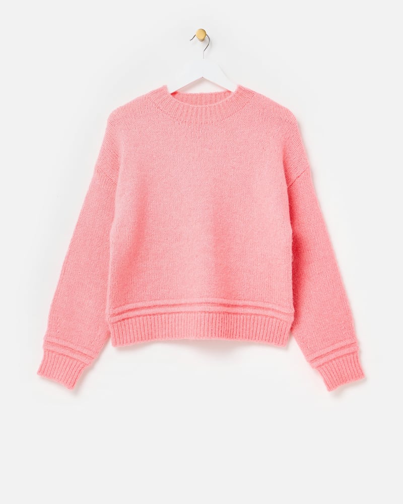 Light Pink Crew Neck Knitted Jumper