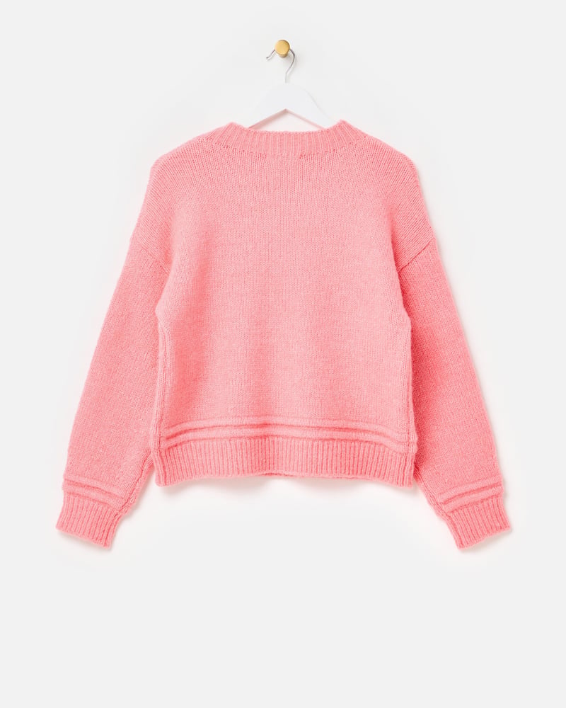 Light Pink Crew Neck Knitted Jumper