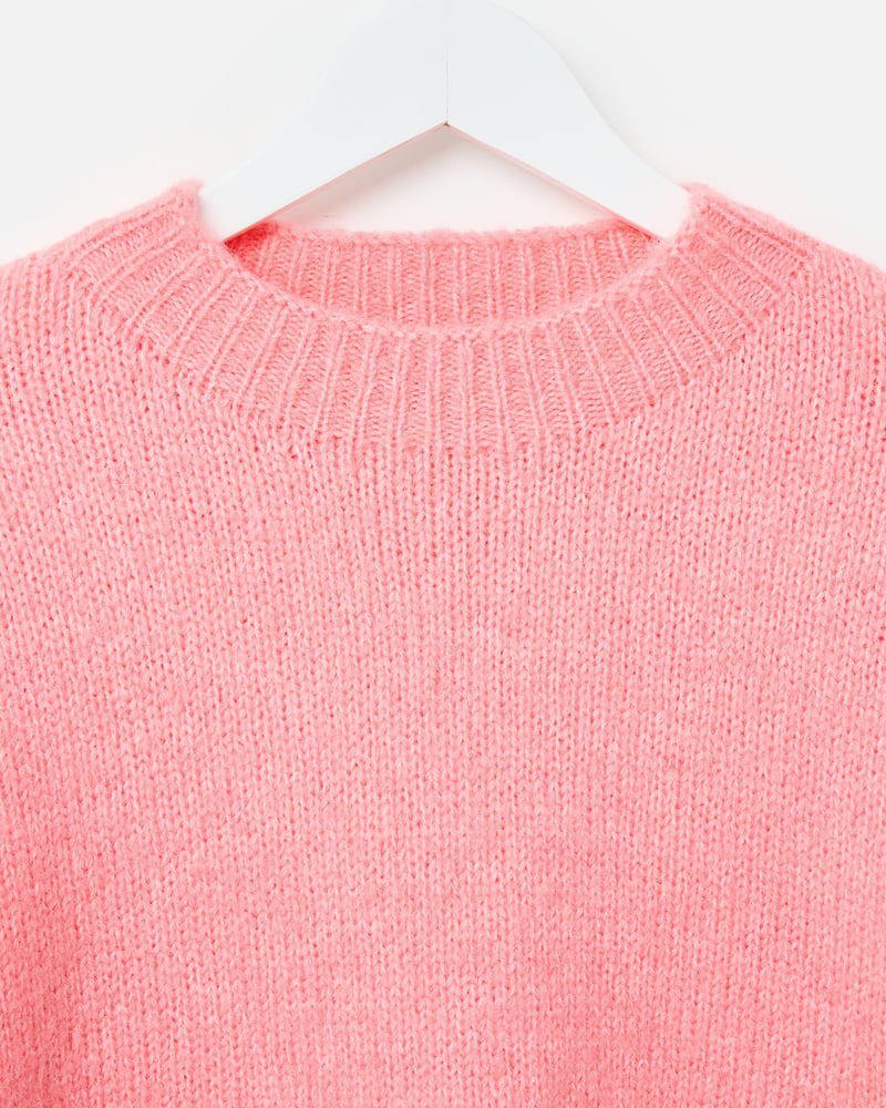 Light Pink Crew Neck Knitted Jumper