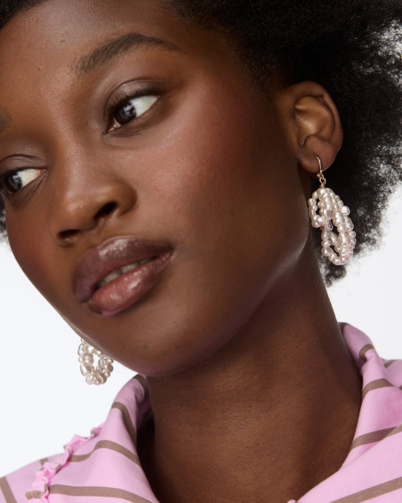 Izabel Faux Pearl Loops Statement Earrings