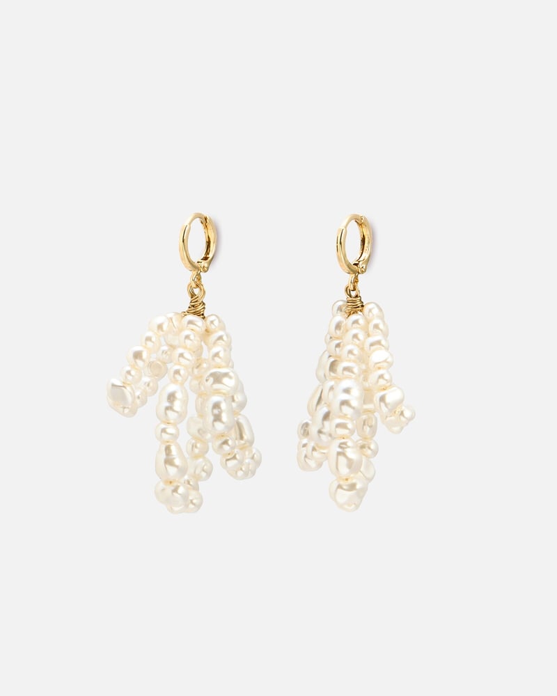 Izabel Faux Pearl Loops Statement Earrings