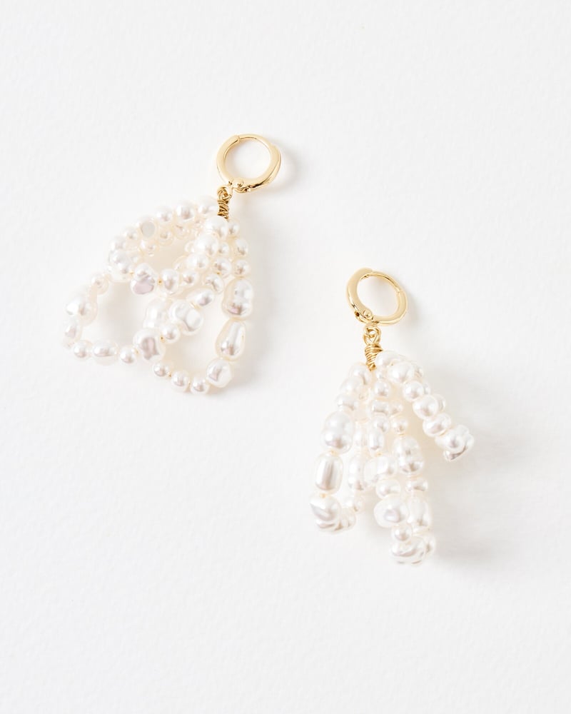 Izabel Faux Pearl Loops Statement Earrings